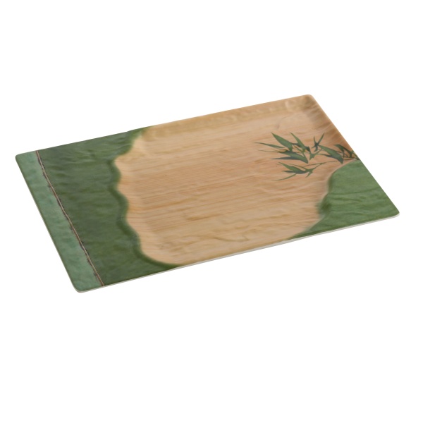 BA-212 Bamboo Style 12" X 7 1/2" Rectangular Plate