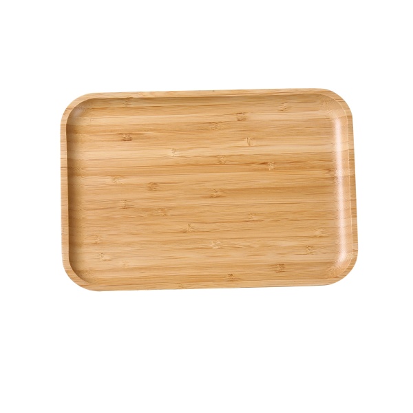 BB-108 Bamboo & Wood 8 1/4" X 5 1/2" X 3/4" Rectangular Tray