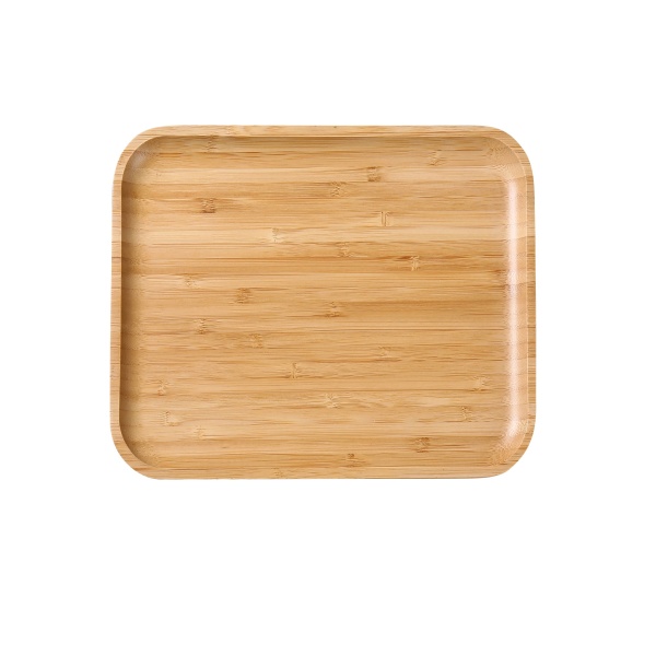 BB-112 Bamboo & Wood 12" X 9 1/2" X 7/8" Rectangular Tray