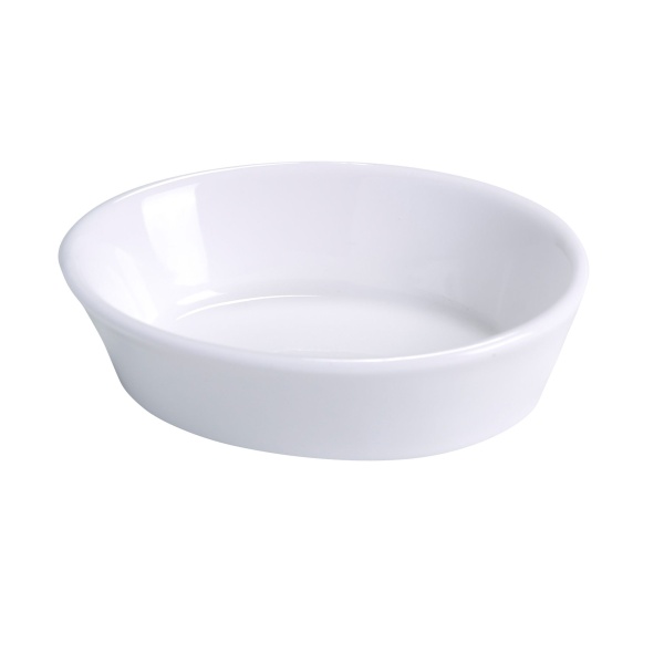 BK-005 Accessories 5 1/2" X 3 7/8" X 1 1/2" Oval Baking Dish 7 oz Bone White