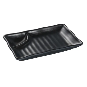 BP-4010 Black Pearl 10" X 5 1/2" 2-Compartment Plate