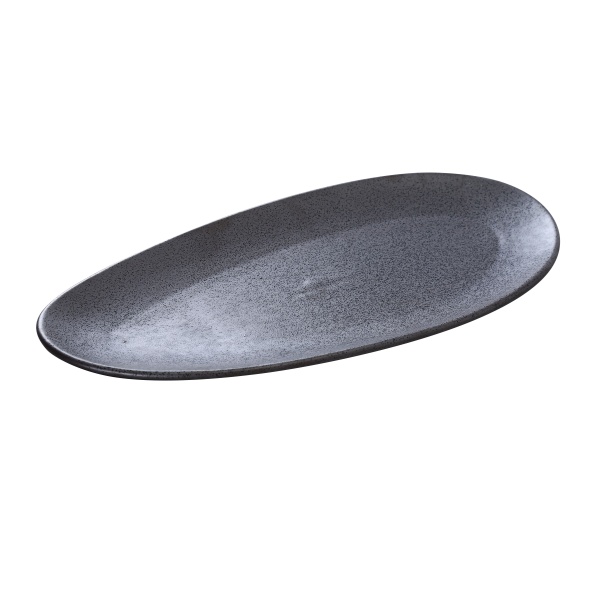 DB-310 Diamond Black 10" X 4 3/4" X 3/4" Leaf Shape Plate