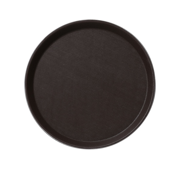 FT-1100 Serving Trays 11" Round Tray Fiber Glass Brown