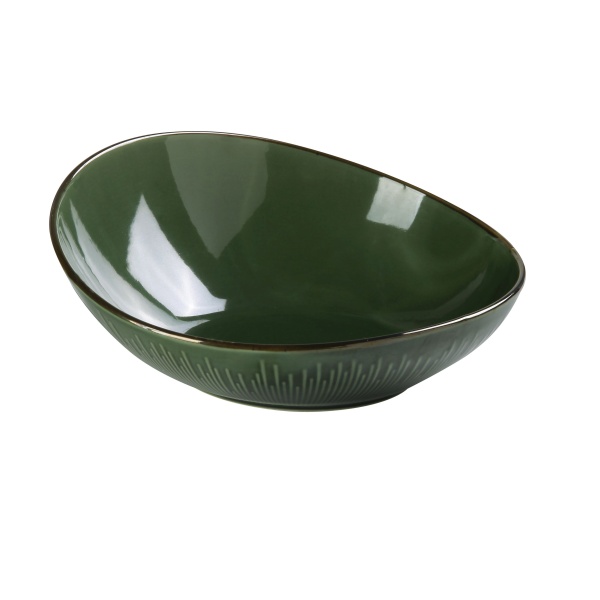 GG-707 Green Gem 7- 1/2" X 7-1/4" X 3-1/8" Sheer Bowl 16 oz,  Lower Side 1-3/4" H