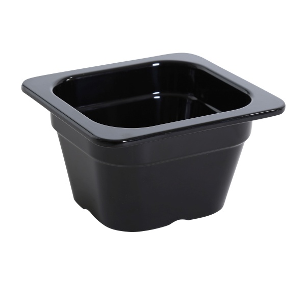 GN-707BK Gn Pan 6.93" X 6.38" 3.94" / 176 X 162 X 100Mm Pan, Gn 1/6, 0.9L Black