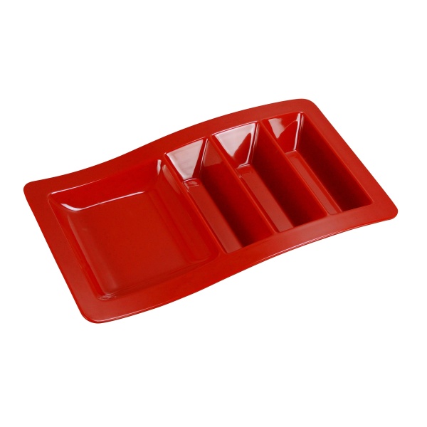 ME-1765 Mexico 14 3/4" X 8 3/4" X 1 3/4" Stackable Taco Plate Red