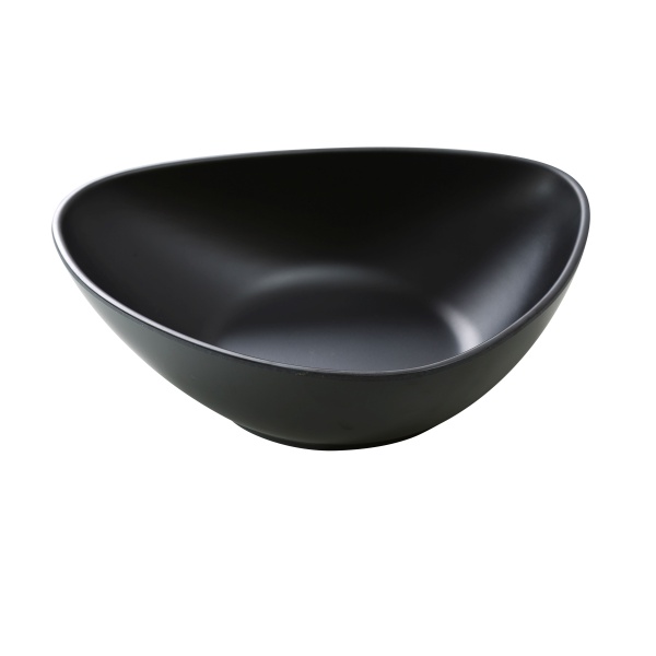 MO-211BK Moderne 11" X 9" X 3" Deep Triangle/Pasta Plate 75 oz Black