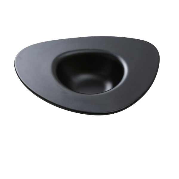 MO-410BK Moderne 10 1/2" X 9" X 2" Dessert Plate 10 oz Black