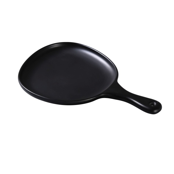 MO-811BK Moderne 14" X 10" X 1 1/4" Pan Plate With Handle Black