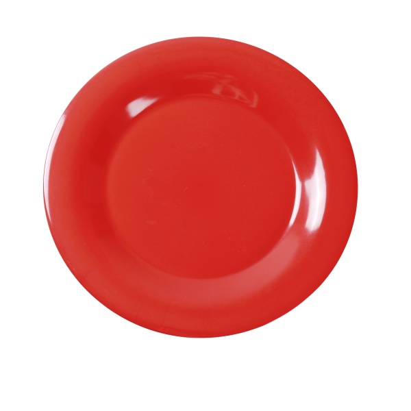 MS-005RD Milestone 5 1/2" Wide Rim Round Plate Orange Red