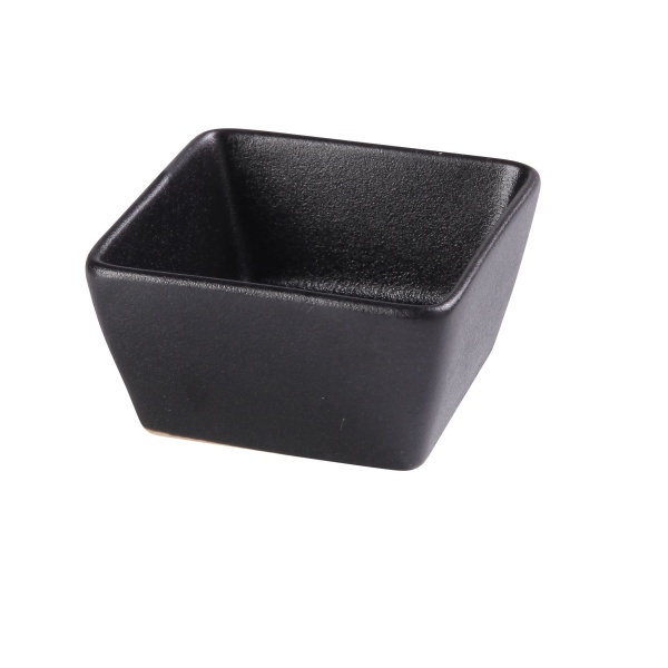 NB-4031 Noble Black 3-1/8" X 3" X 1-3/4" Square Sauce Dish 3 oz