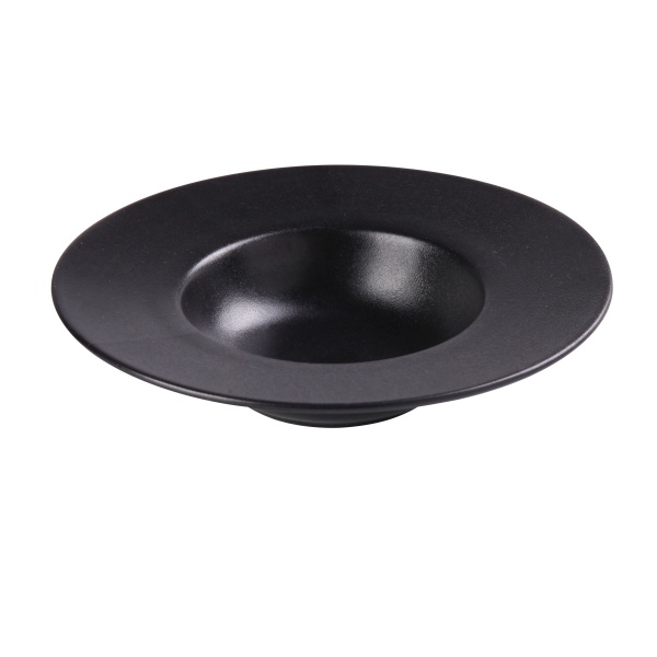 NB-610 Noble Black 9-1/2" X 2-1/8" Dessert Plate 10 oz, Inner Diameter 5"