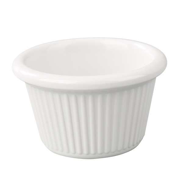 NC-507B Accessories (Melamine) 2 1/2", 1.5 oz Fluted Ramekin Bone