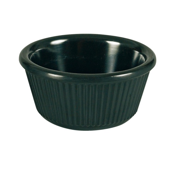 NC-507BK Accessories (Melamine) 2 1/2", 1.5 oz Fluted Ramekin Black