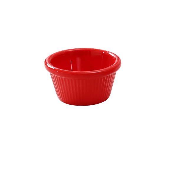 NC-509RD Accessories (Melamine) 2 7/8", 2 oz Fluted Ramekin Red