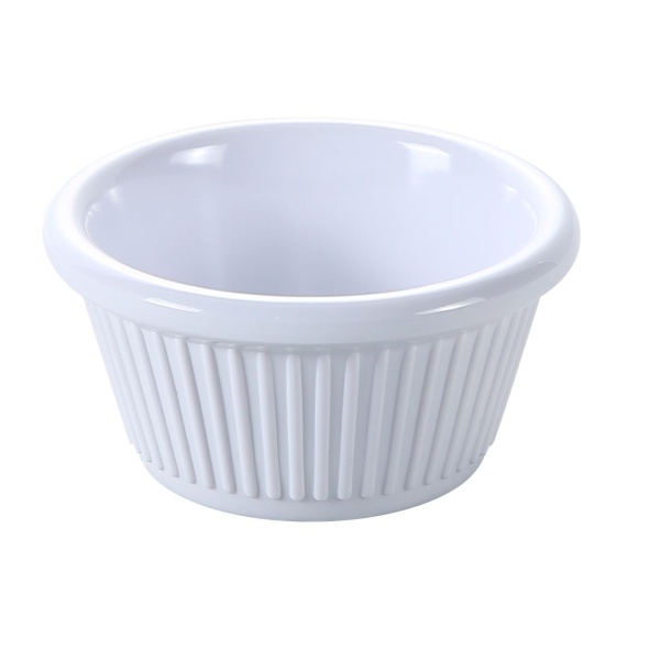 NC-509WT Accessories (Melamine) 2 7/8", 2 oz Fluted Ramekin White