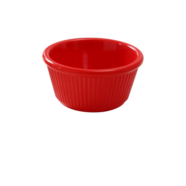 NC-532RD Accessories (Melamine) 3 3/8" X 1 3/4"H, 5 oz Fluted Ramekin Red