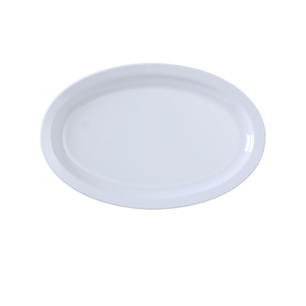 NS-512W Nessico 12" X 6 3/4" Oval Platter W/Narrow Rim White