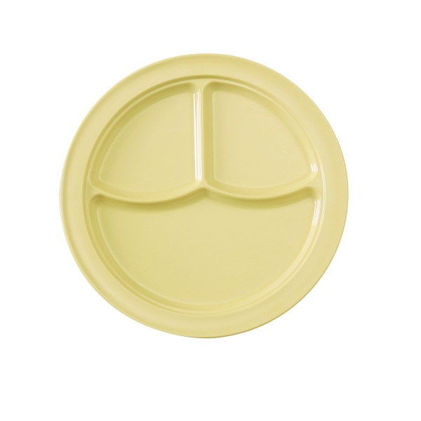 NS-703Y Nessico 10 1/8", 3-Compartment Plate Yellow