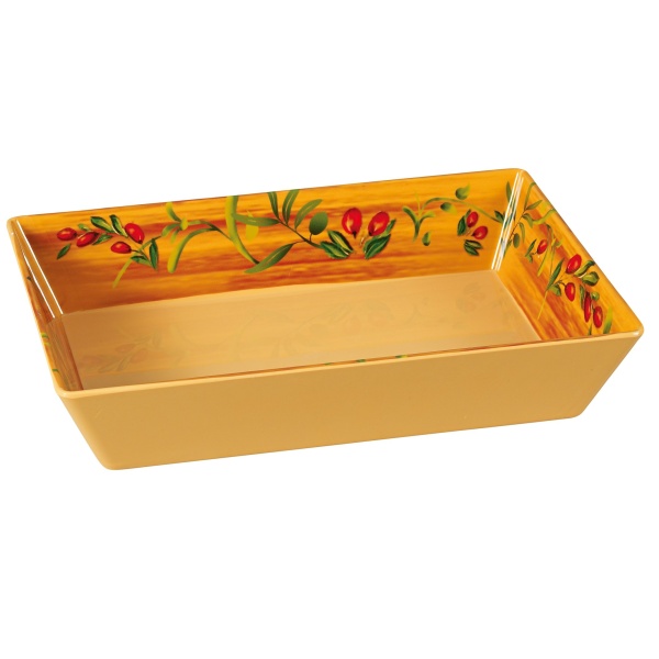 OL-614 Olive 13 3/4" X 10" X 2 1/2" Rectangular Tray