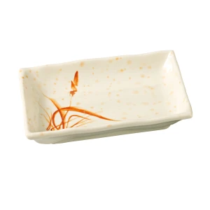 OR-2406 Orchis 6" X 4 1/2" Rectangular Plate Gold Orchis