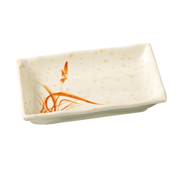 OR-2406 Orchis 6" X 4 1/2" Rectangular Plate Gold Orchis