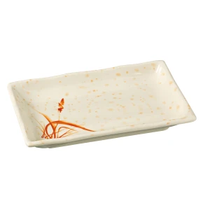 OR-2408 Orchis 8" X 5 1/2" Rectangular Plate Gold Orchis