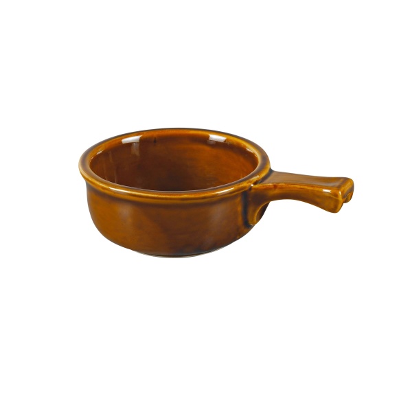 OS-15-B Accessories 5 1/4"X2 1/4" Onion Soup Crock With Handle Brown 15 oz