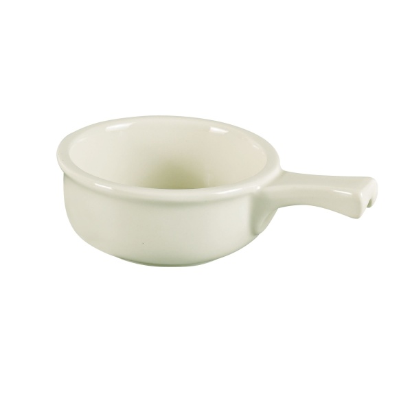 OS-15-P Accessories 5 1/4"X2 1/4" Onion Soup Crock With Handle Super White 15 oz