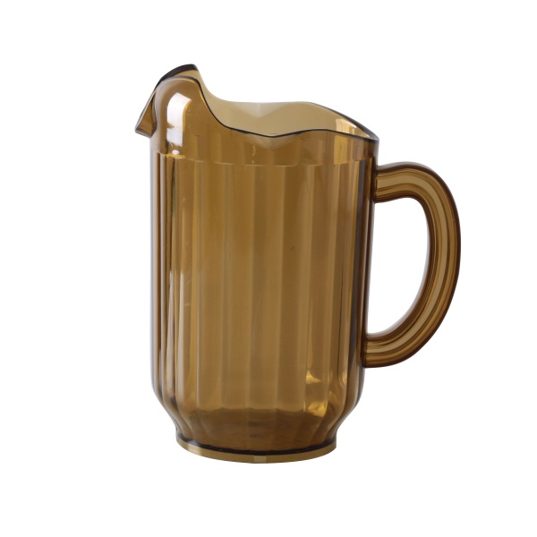 PC-060A Pitcher 3 Spout Plastic Pitcher Amber 60 oz