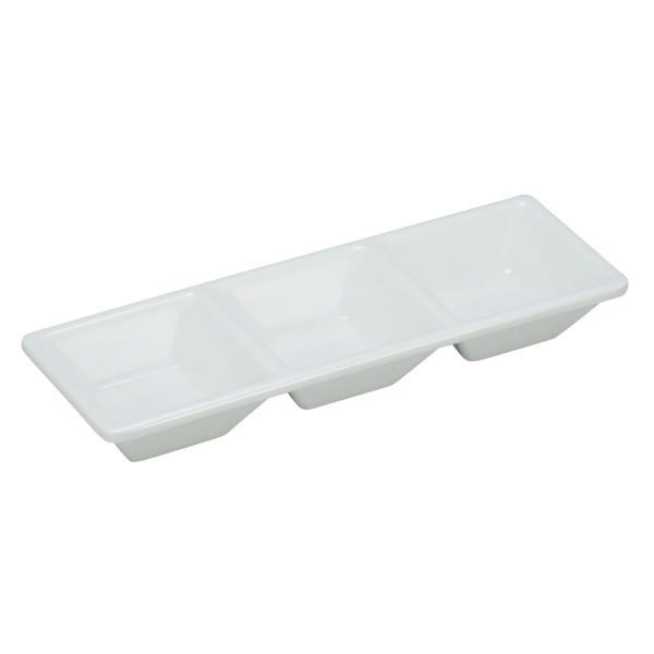 RM-064 Rome 7 1/2" X 2 1/2" 3-Compartment Dessert Dish 1 oz Each