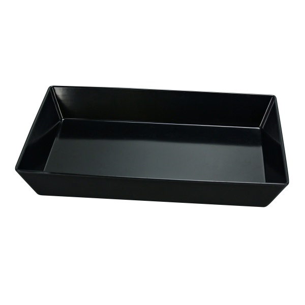 RM-614BK Rome 13 3/4" X 10" X 2 1/2" Rectangular Tray Black