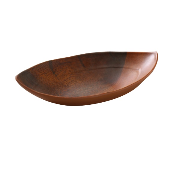 WD-710 Wooden Tray 10" X 5 1/2" X 2" Oval Deept Plate 18 oz