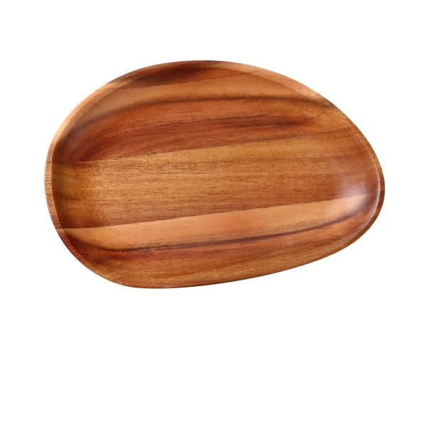 WS-408 Bamboo & Wood 8 1/4" X 5 3/4" X 3/4" Oval Acacia Tray